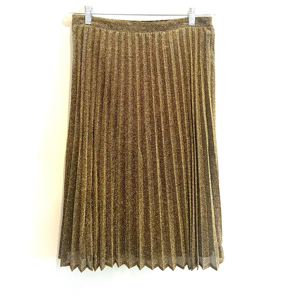Shiny Gold Pleated Skirt